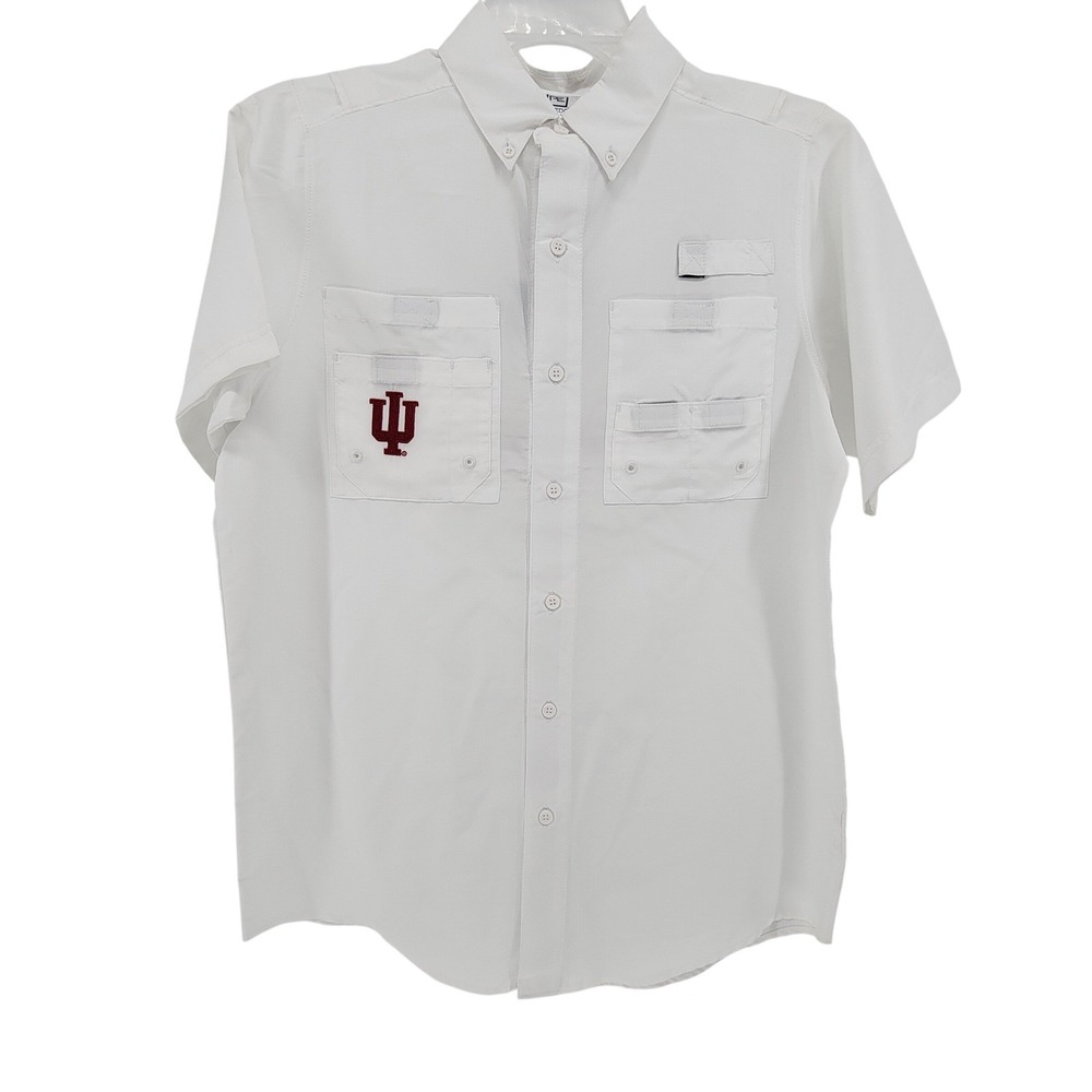 NEW Proedge Indiana Hoosiers Mens White Fishing Shirt UPF 50+ IU Lightweight